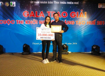 SINH VIÊN TRƯỜNG ĐẠI HỌC NÔNG LÂM HUẾ ĐẠT GIẢI NHÌ VÀ GIẢI BA CUỘC THI "KHỞI NGHIỆP SÁNG TẠO HUẾ NĂM 2016"