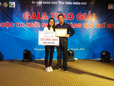 SINH VIÊN TRƯỜNG ĐẠI HỌC NÔNG LÂM HUẾ ĐẠT GIẢI NHÌ VÀ GIẢI BA CUỘC THI "KHỞI NGHIỆP SÁNG TẠO HUẾ NĂM 2016"